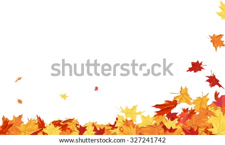 Autumn  Frame With Blowing Maple Leaves  Over White Background. Elegant Design. Vector Illustration.