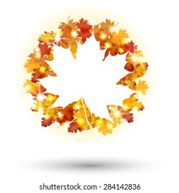 Autumn Frame concept circular isolated background. Vector