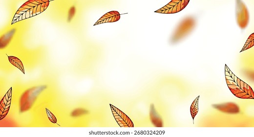 Marco del otoño, hojas dibujadas, diseño del Vector