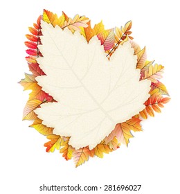 Autumn frame with fall leaf. EPS 10 vector file included