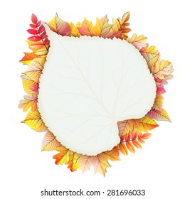 Autumn frame with fall leaf. EPS 10 vector file included