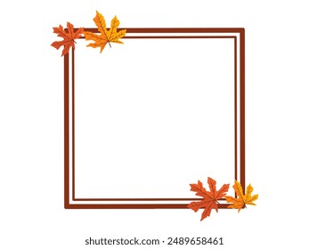 Autumn Frame with Foliage Background