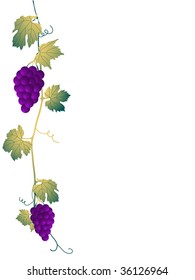 Autumn frame with grapevine leaves