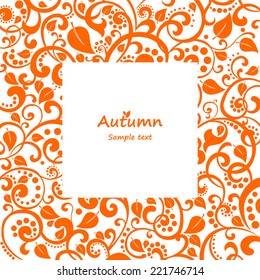 Autumn frame isolated on White background. vector illustration