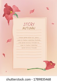 Autumn frame : Kanna and writing pad
