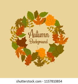 Autumn frame leaves background 