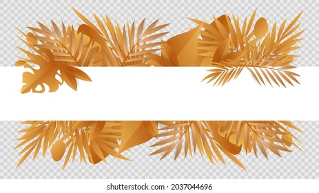 Autumn Frame leaves background with copy space for text  isolated on transparent background ,  Flat Modern design , Illustration Vector  EPS 10