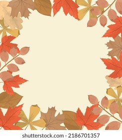 autumn frame with leaves in design