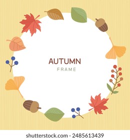 autumn frame leaves leaf pattern vector illustration