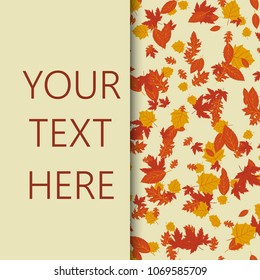 Autumn frame with leaves. Vector