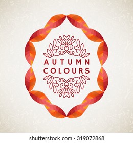 Autumn frame with leaves. Vector illustration