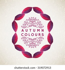Autumn frame with leaves. Vector illustration
