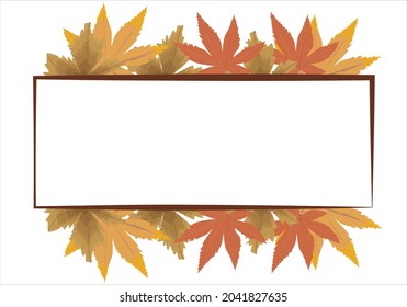 Autumn frame made of dry leaves.