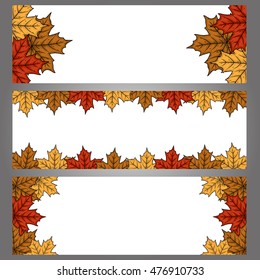 Autumn frame. Maple leaf frame. Autumn banner. 