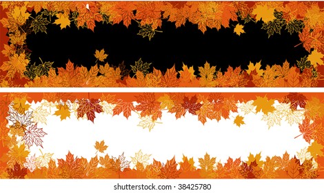 Autumn frame: maple leaf. Place for your text here.