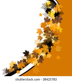 Autumn frame: maple leaf. Place for your text here.