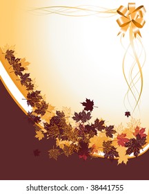 Autumn frame: maple leaf. Place for your text here.