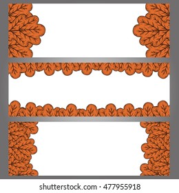 Autumn frame. Oak leaf frame. Autumn banner. 