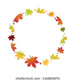 Autumn frame on white background.