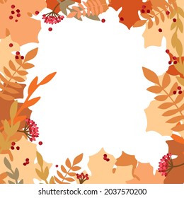 autumn frame on the white background