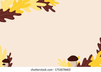 Autumn frame. Orange and red leaves for the background.