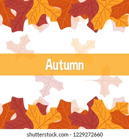 Autumn frame pattern template. Decorative fall exotic leaves in flat style. white background. Design elements for wedding invitation, birthday, wallpaper, greeting cards. icons vector illustration
