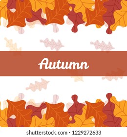 autumn frame pattern template. fall palm leaves icons in flat style. white background. Design elements for wedding invitation, birthday, wallpaper, greeting cards. object vector illustration
