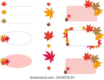 Conjunto de marco de otoño - Hojas de otoño