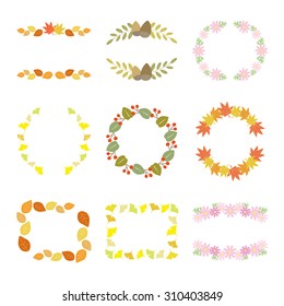 Autumn frame set, vector EPS 10 illustration