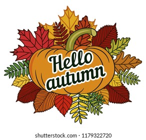 Autumn frame. Vector illustration on white background.