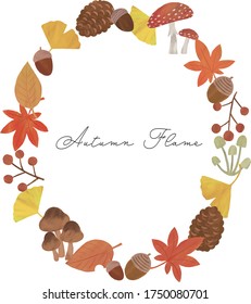 autumn frame white background water paint