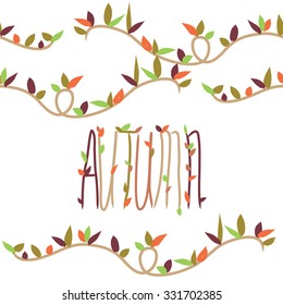 Autumn frame. Wreath of autumn leaves. Design elements. Vector illustration.