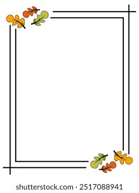 Quadro de outono para o seu design. Isolado no fundo branco. Folhas de carvalho. Tema sazonal