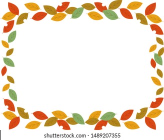 Autumn frame.Illustration of dead leaves