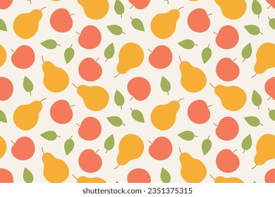 patrón de frutos de otoño sin soldadura con manzanas y peras, estupendo para envolver, textil, papel de pared, tarjeta de saludo- ilustración vectorial