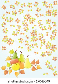 autumn fruits background. Vector