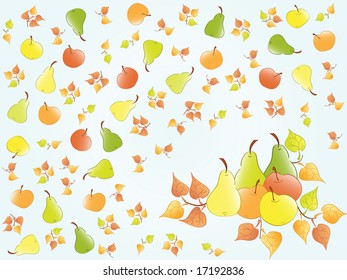 autumn fruits background. Vector