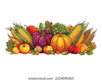 Autumn Fruits Harvest Feast vector design bundle