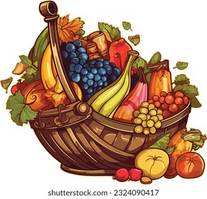 Autumn Fruits Harvest Feast vector design bundle