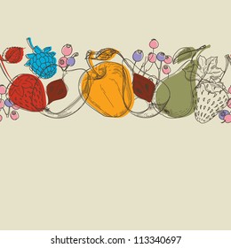 Autumn fruits seamless pattern