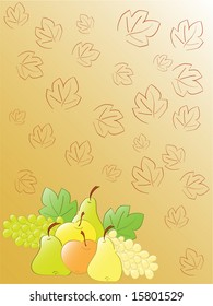 autumn fruits stillife. vector