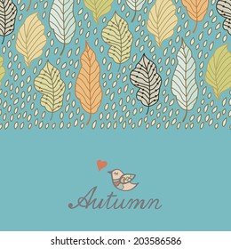 Autumn funny background.  Vector illustration. Can be used form of greeting cards, invitations and personalized card.