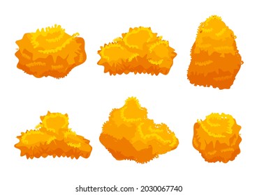 Autumn garden bush, tree cartoon shrub grass bush fall flat icon
