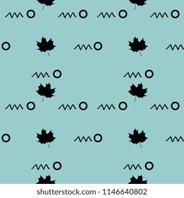 Autumn geometric abstract seamless pattern. Vintage retro memphis style 90s background.
