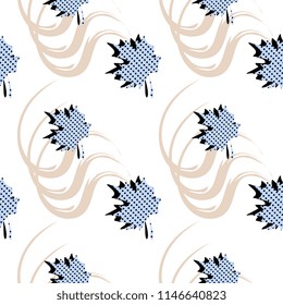 Autumn geometric abstract seamless pattern. Vintage retro memphis style 90s background.