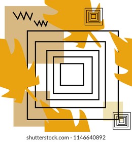 Autumn geometric abstract seamless pattern. Vintage retro memphis style 90s background.