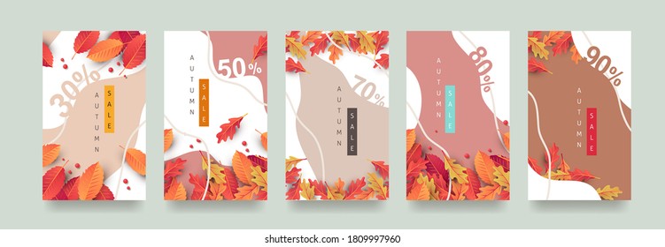 Autumn Gift promotion Coupon banner background. Elegant Autumn Voucher Design.  - Shutterstock ID 1809997960