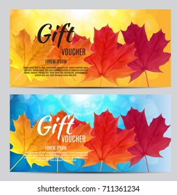 Autumn Gift Voucher Template Vector Illustration for Your Business EPS10