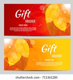 Autumn Gift Voucher Template Vector Illustration for Your Business EPS10