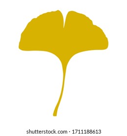 Herbstginkgo oder Gingko Biloba Blatt. Vektorillustration der Natur, Pflanzenmedizin einzeln auf Weiß.